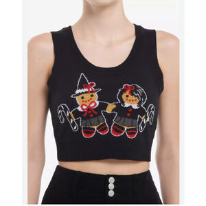 Social Collision Women's Goth Gingerbread Knit Tank Top Size XL